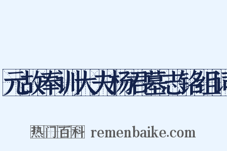 元故奉训大夫杨君墓志铭组词是什么意思的图片